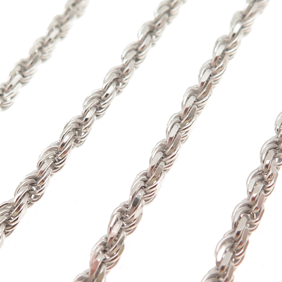 925 Sterling Silver Italy Twisted Rope Chain Necklace 20"