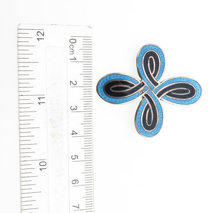 Margot de Taxco & Miguel Arias Sterling Vintage Mexico Enamel Cross Brooch #251