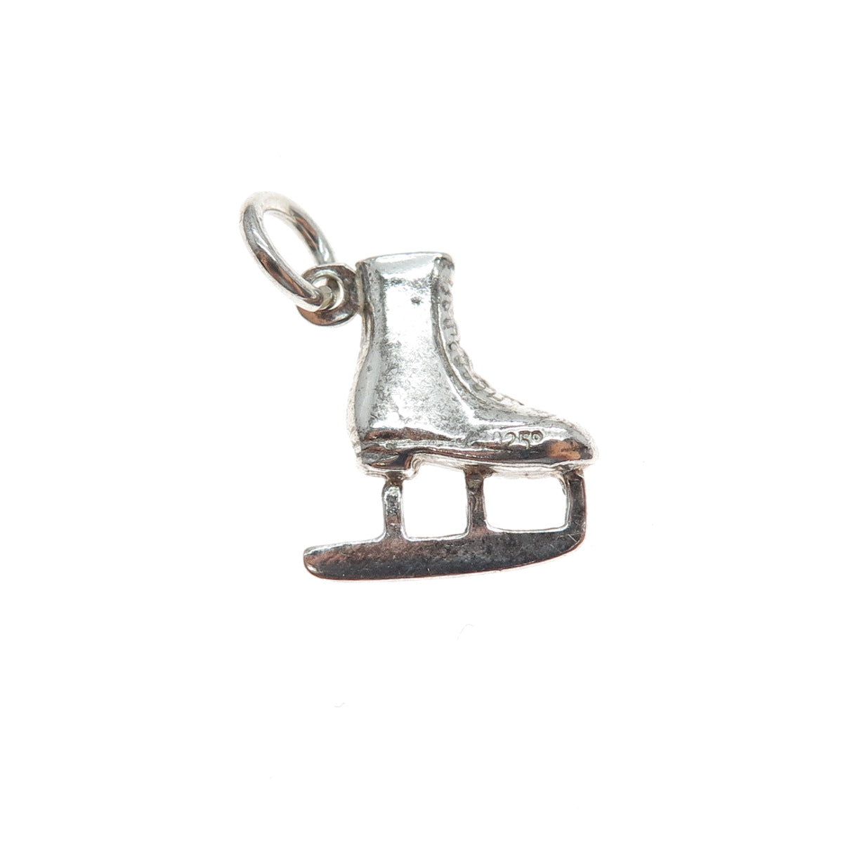 925 Sterling Silver Vintage Ice Skating Shoe Mini 3D Charm Pendant
