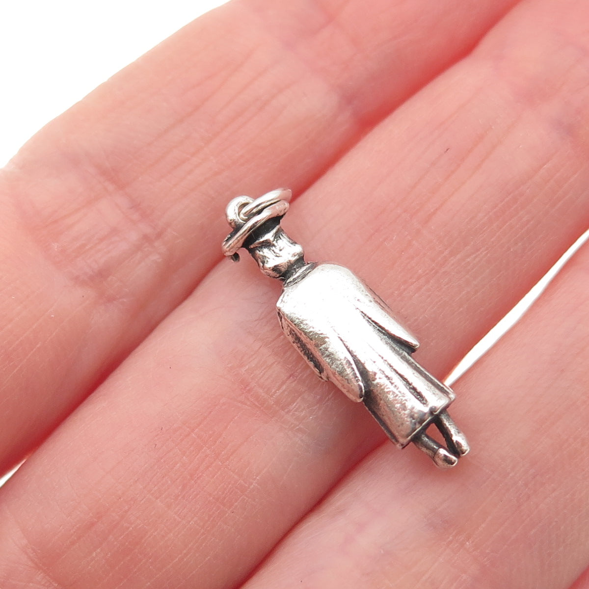 Wells 925 Sterling Silver Vintage Graduate Student Oxidized 3D Charm Pendant
