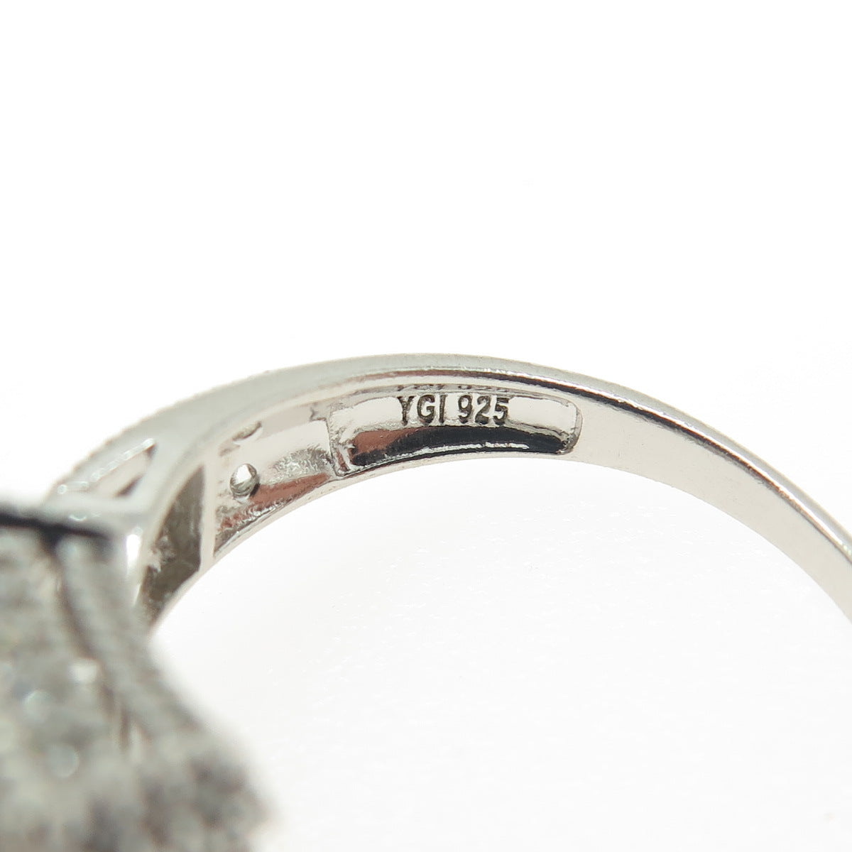 925 Sterling Silver Radiant-Cut C Z Engagement Ring Size 7.25