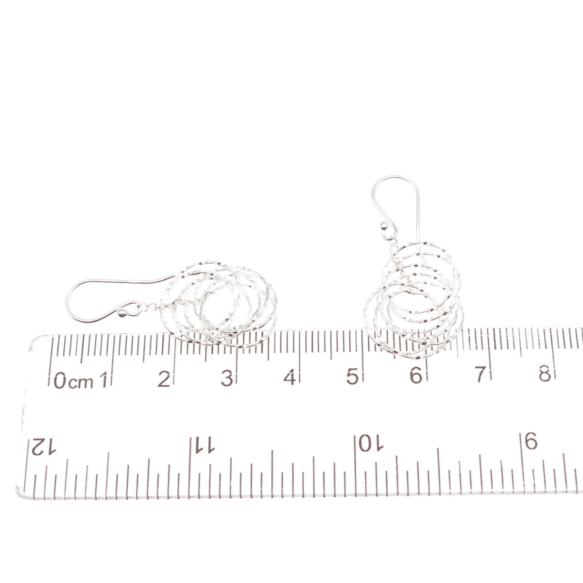 925 Sterling Silver Interlocked Circle Dangle Earrings