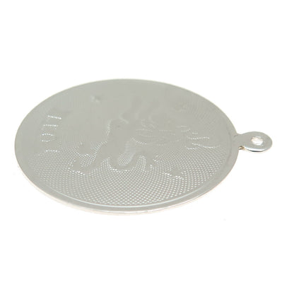 925 Sterling Silver Vintage Leo Zodiac Sign Round Pendant
