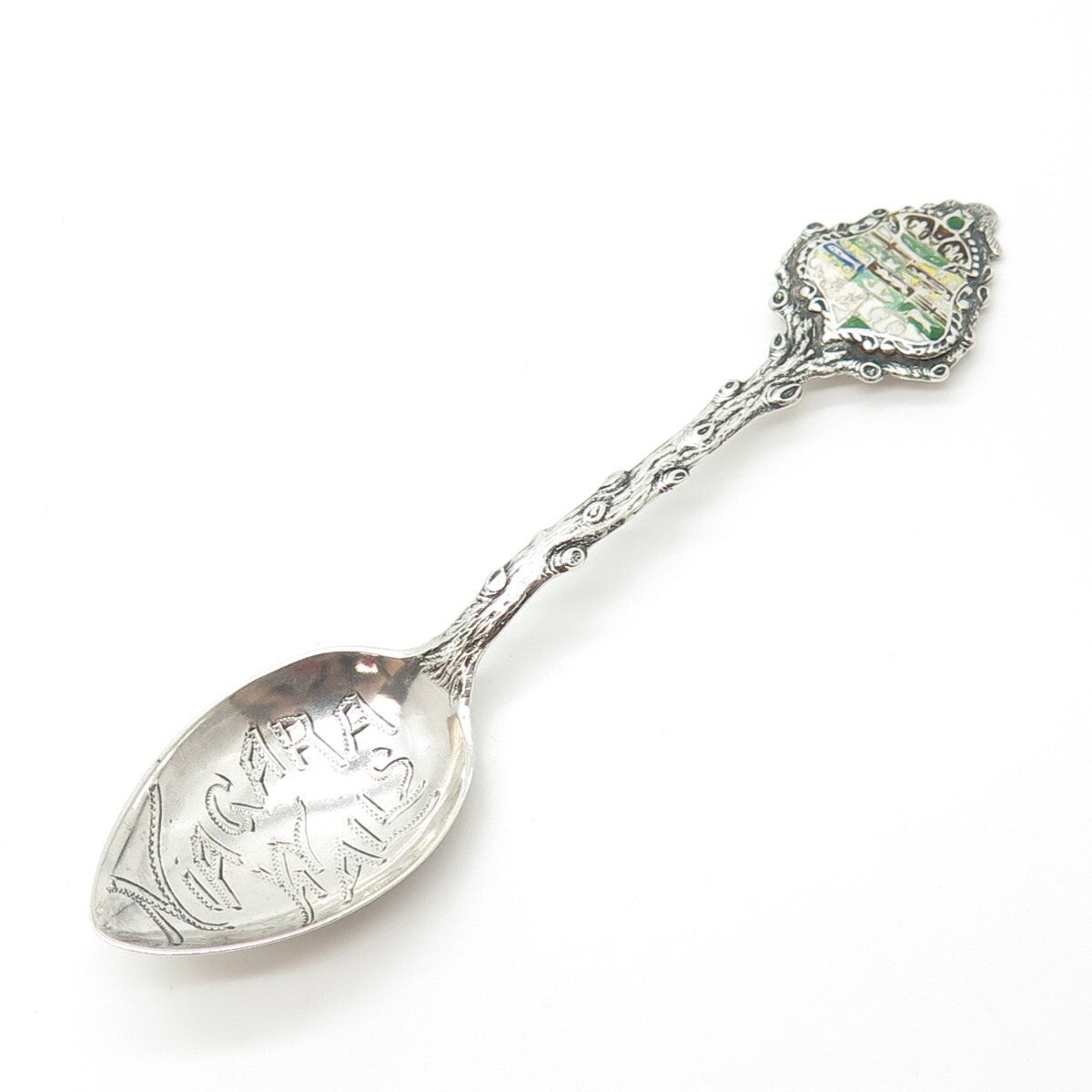 925 Sterling Silver Antique Art Deco P.W. Ellis & Co. Enamel Niagara Falls Spoon