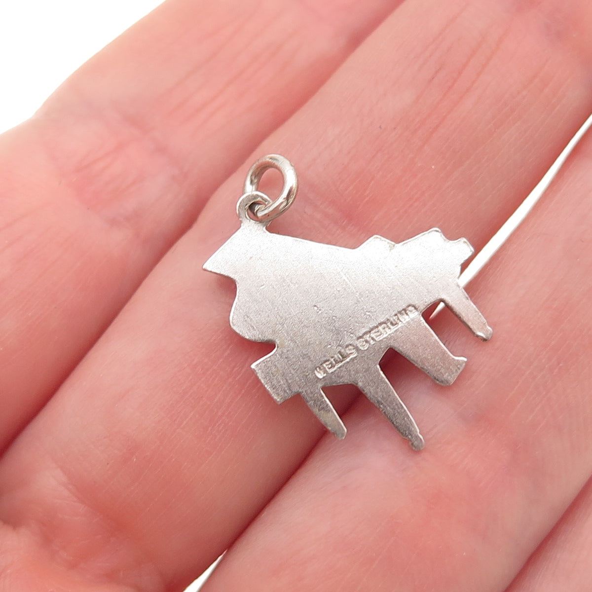 Wells 925 Sterling Silver Antique Art Deco Grand Piano Mini Charm Pendant