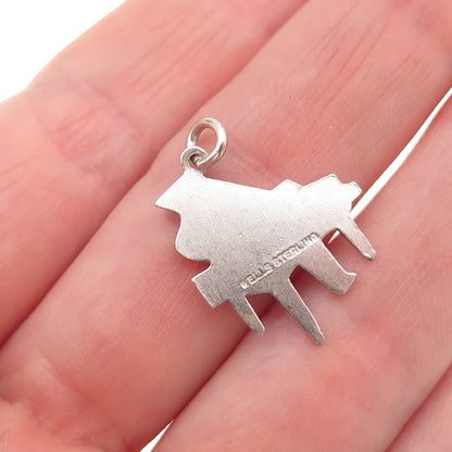 Wells 925 Sterling Silver Antique Art Deco Grand Piano Mini Charm Pendant