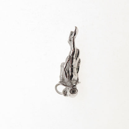 925 Sterling Silver Vintage Scuba Diver 3D Charm Pendant