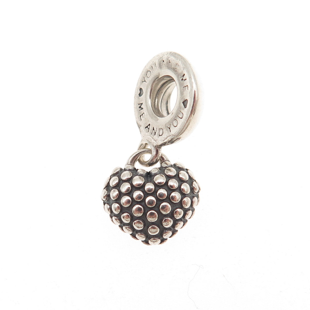 PANDORA Sterling Silver Enamel You & Me Piece of My Heart Mother Dangle Charm
