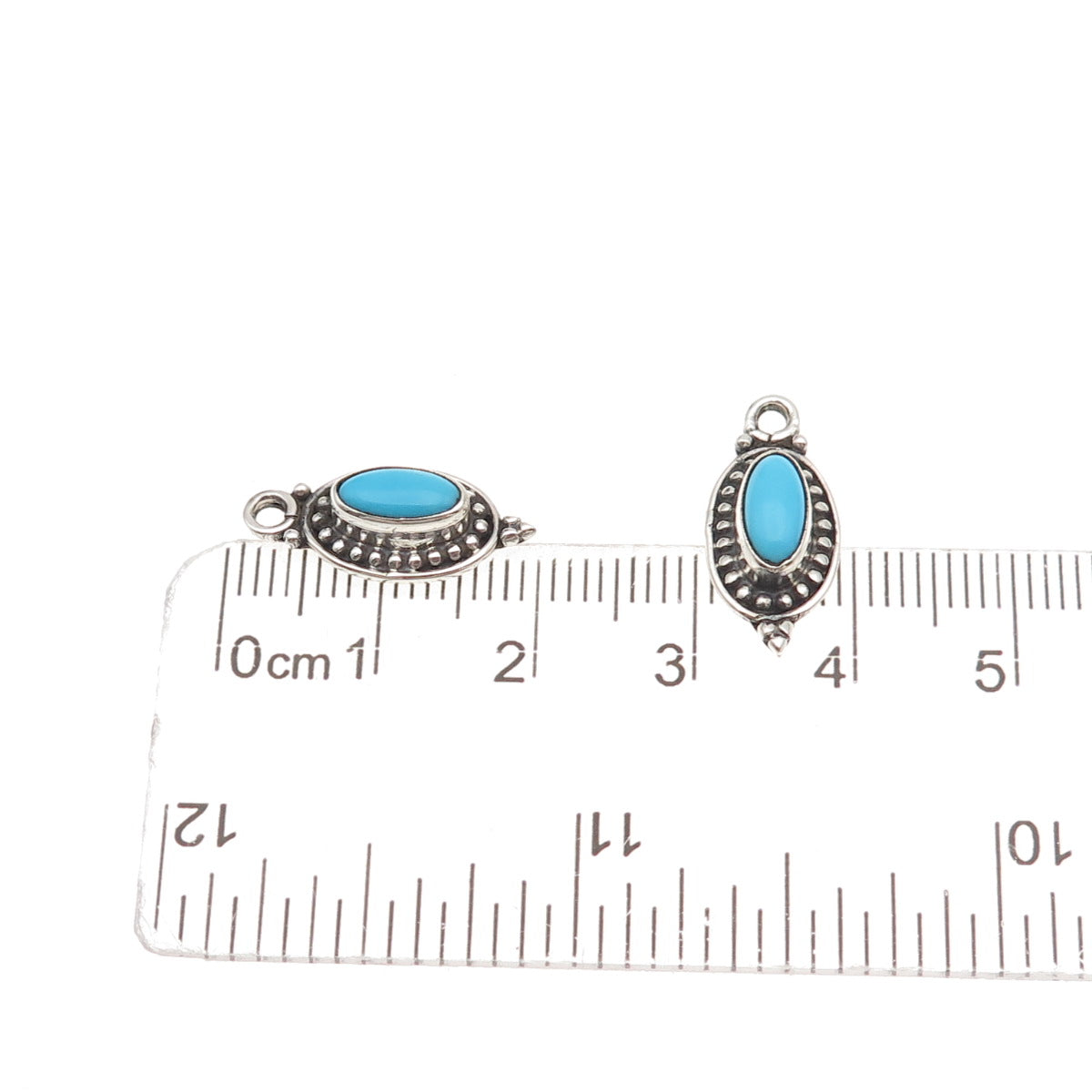 925 Sterling Silver Vintage Real Sleeping Beauty Turquoise Jacket Earrings