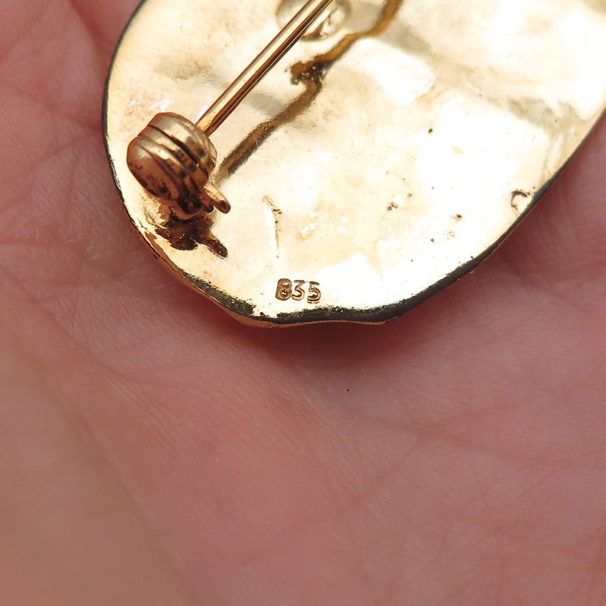 835 Silver Gold Plated Vintage Ancient-Style Storyteller Pin Brooch