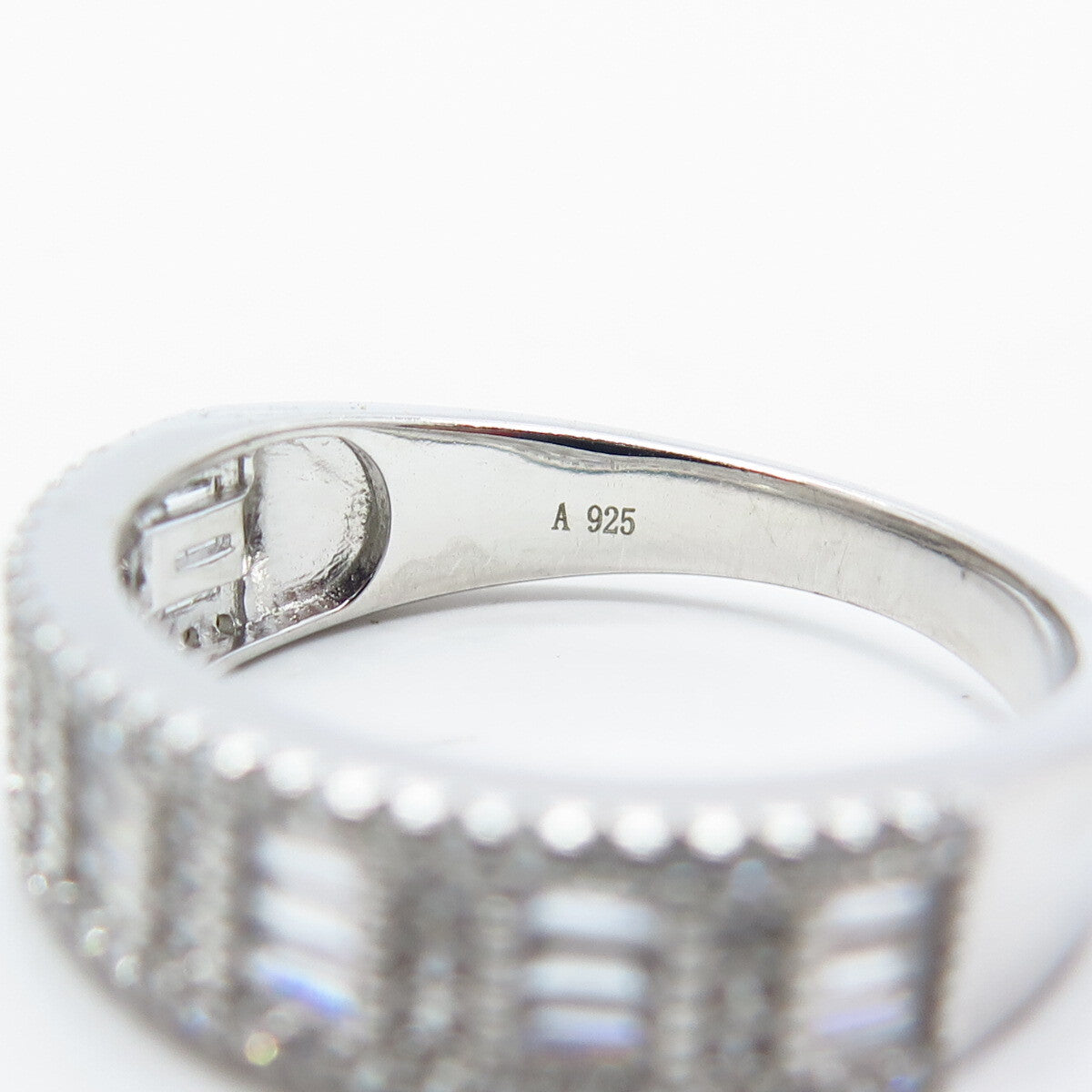 925 Sterling Silver Pave C Z Ring Size 10.25