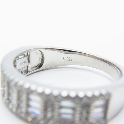 925 Sterling Silver Pave C Z Ring Size 10.25