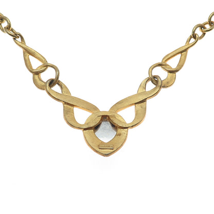 TRIFARI Gold Plated Vintage Enamel & Glass Infinity Cable Chain Necklace 18"