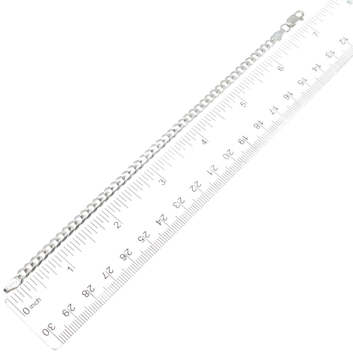 P. LUX 925 Sterling Silver Italy Curb Link Bracelet 7"