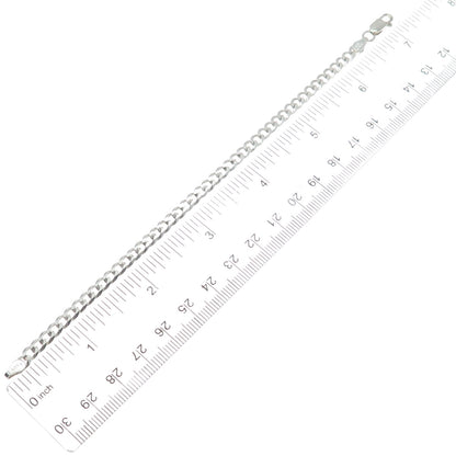 P. LUX 925 Sterling Silver Italy Curb Link Bracelet 7"