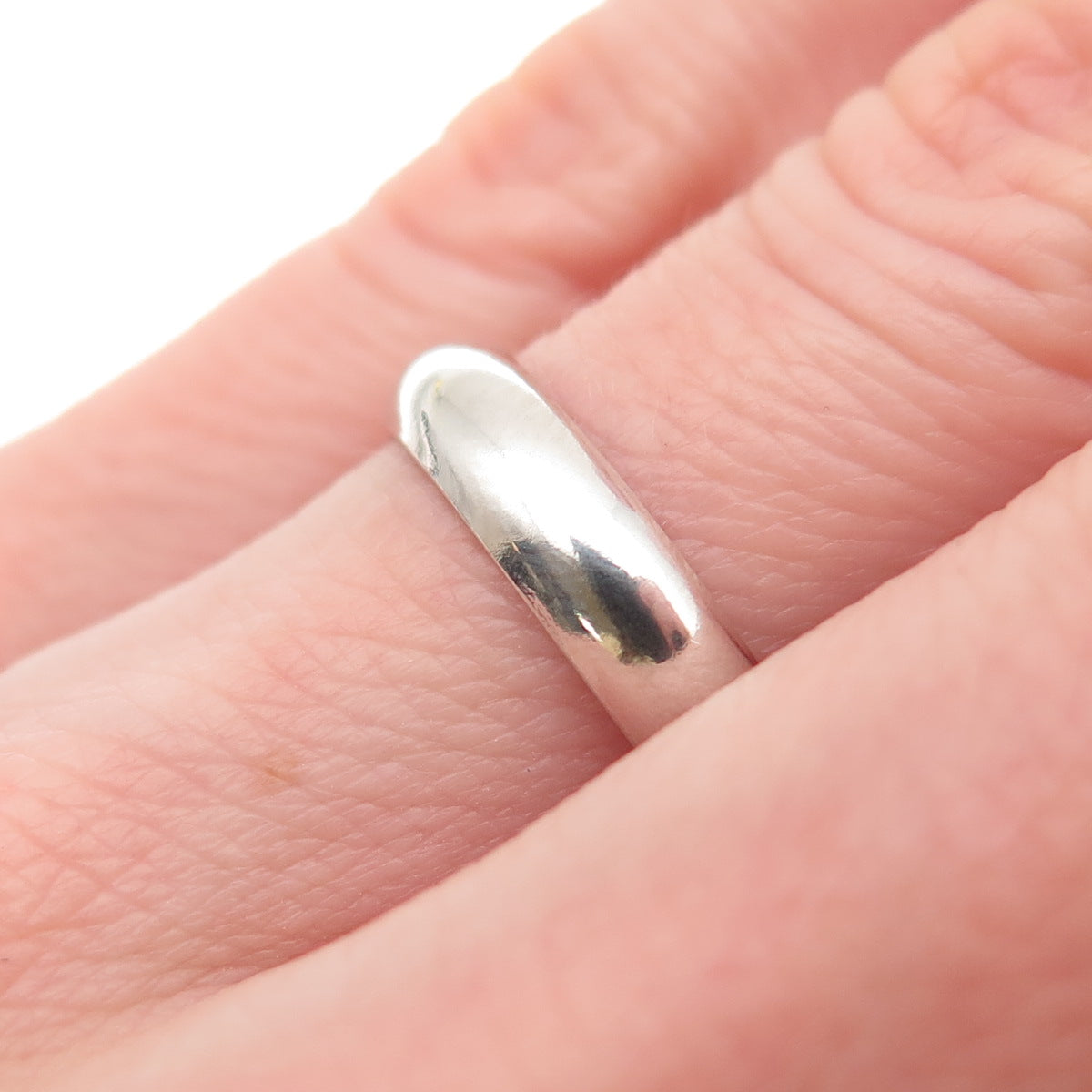 925 Sterling Silver Vintage Classic Wedding Band Ring Size 6.25
