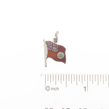 BREADNER CO. Sterling Silver Vintage Enamel Union Red Ensign Minimalist Pendant