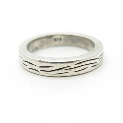 925 Sterling Silver Vintage Textured Band Ring Size 6.25