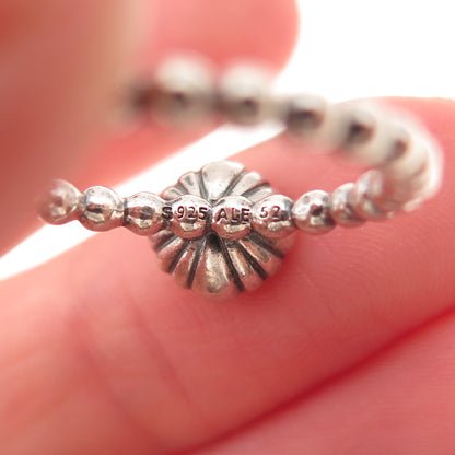Pandora 925 Sterling Silver Real Amethyst February Birthday Blooms Ring Size 6