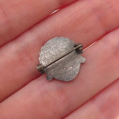 925 Sterling Silver Vintage Young Judaea Oxidized Pin Brooch