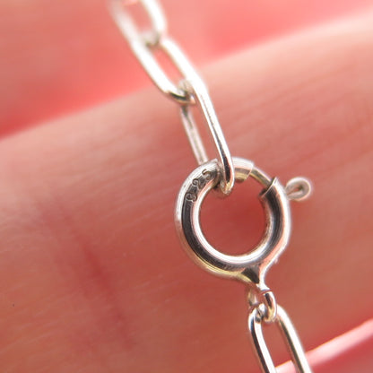 Old Pawn 925 Sterling Silver Vintage Southwestern Malachite Chain Necklace 16"