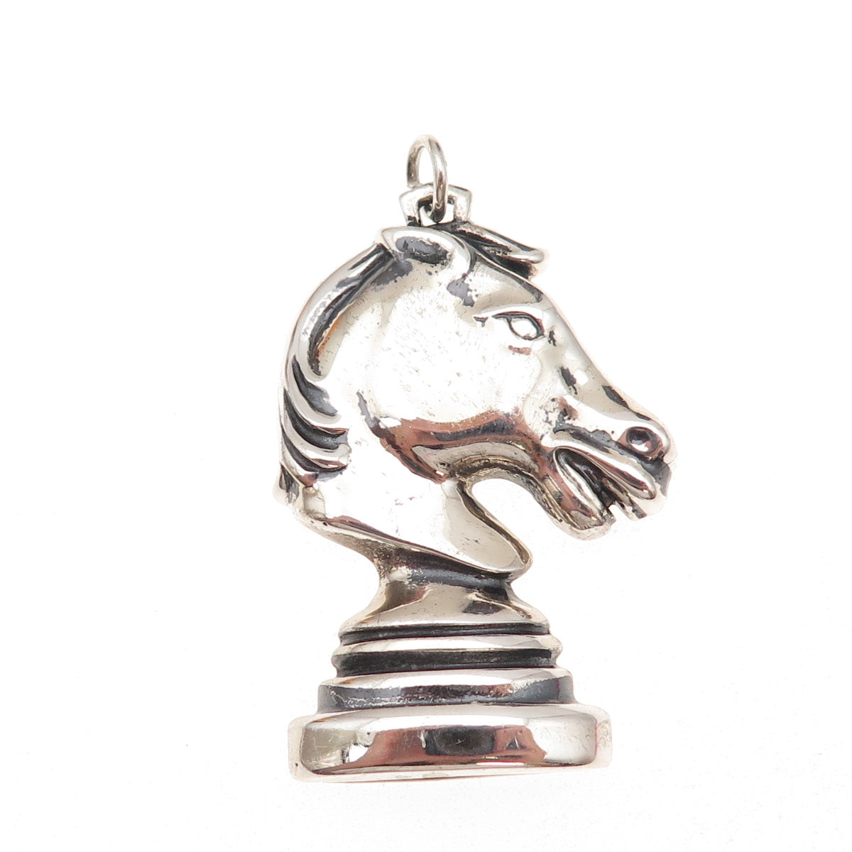 Danecraft 925 Sterling Silver Vintage Knight Chess Piece Oxidized Pendant