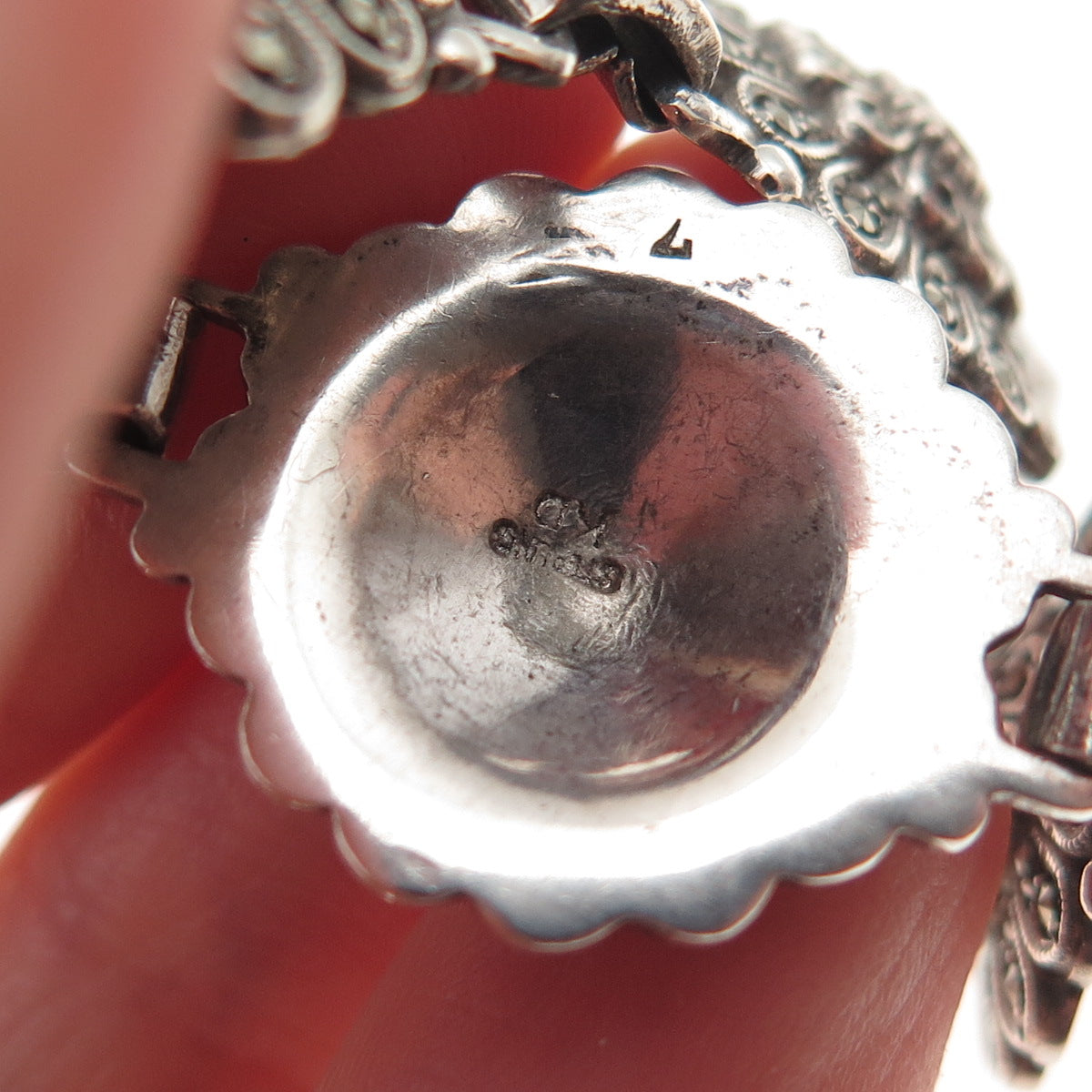 Kimler & Daniel Sterling Silver Antique Art Deco Real Marcasite Bracelet 6.75"