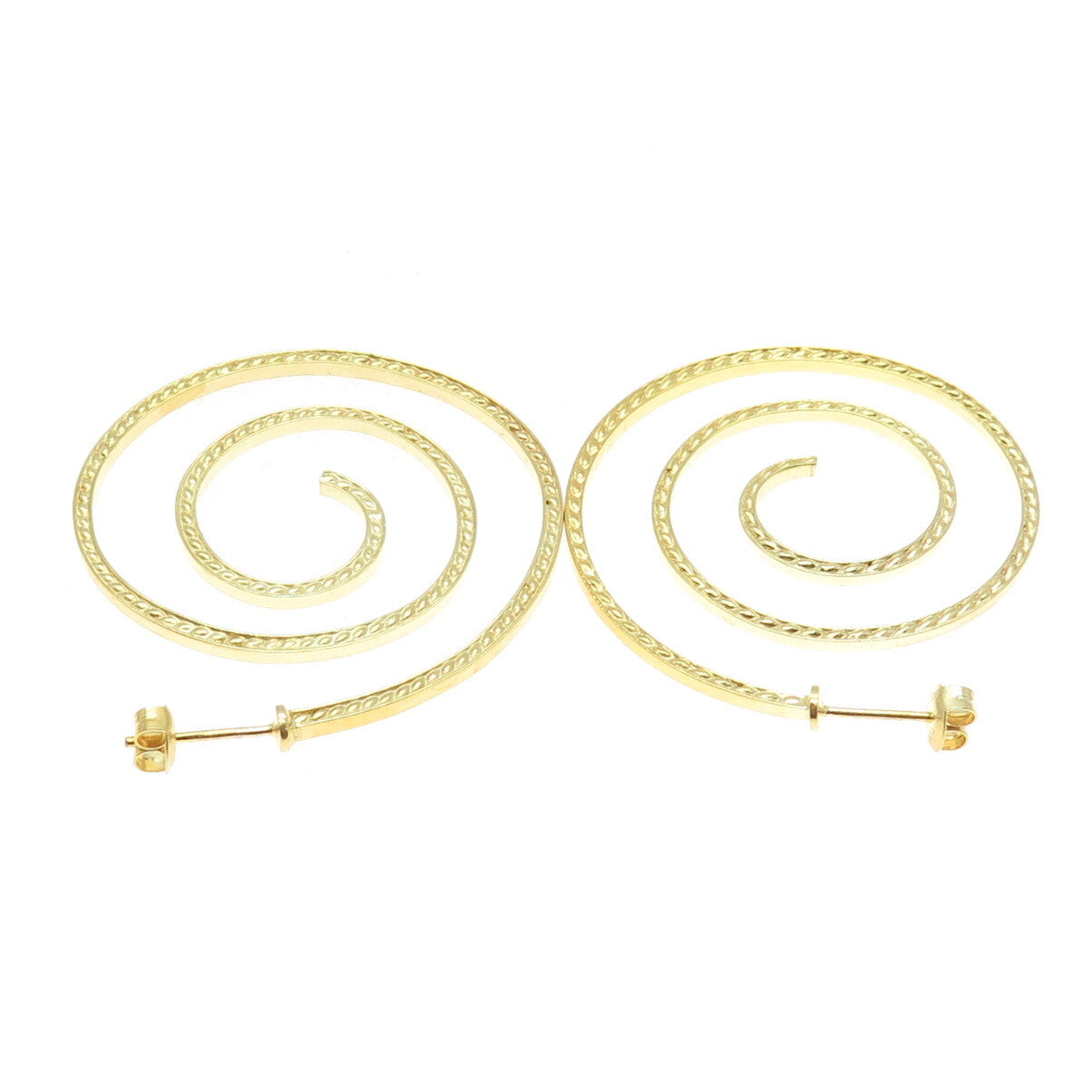 DALIA ID 925 Sterling Silver Gold Plated Swirl Hoop Earrings