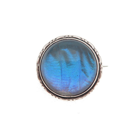 925 Sterling Silver Vintage Monarch Butterfly Wing Oxidized Pin Brooch
