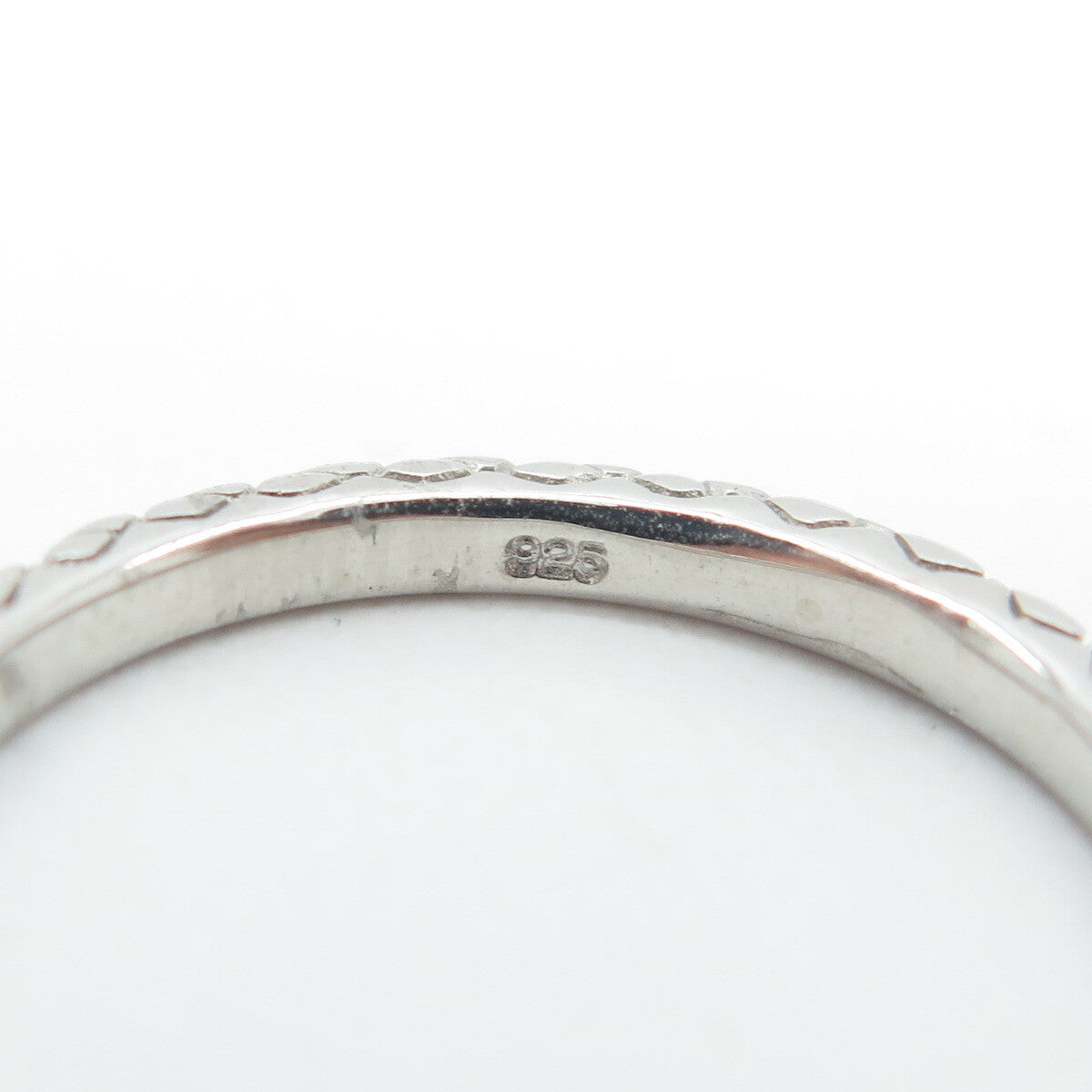 925 Sterling Silver Wicker Band Ring Size 7