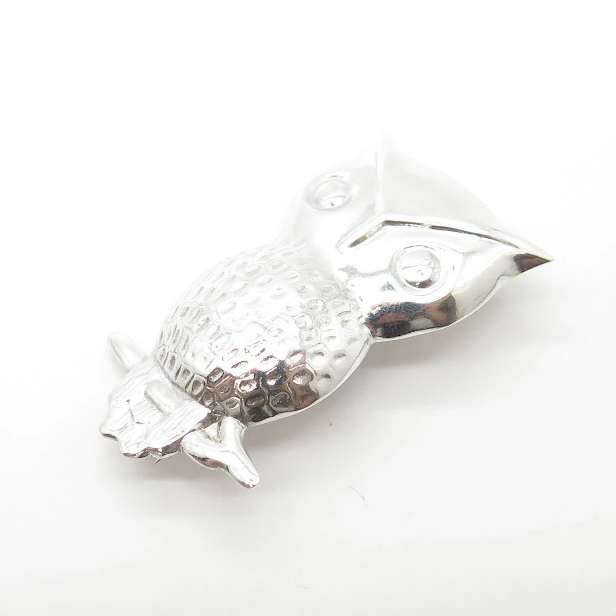 925 Sterling Silver Vintage Wise Owl Pin Brooch