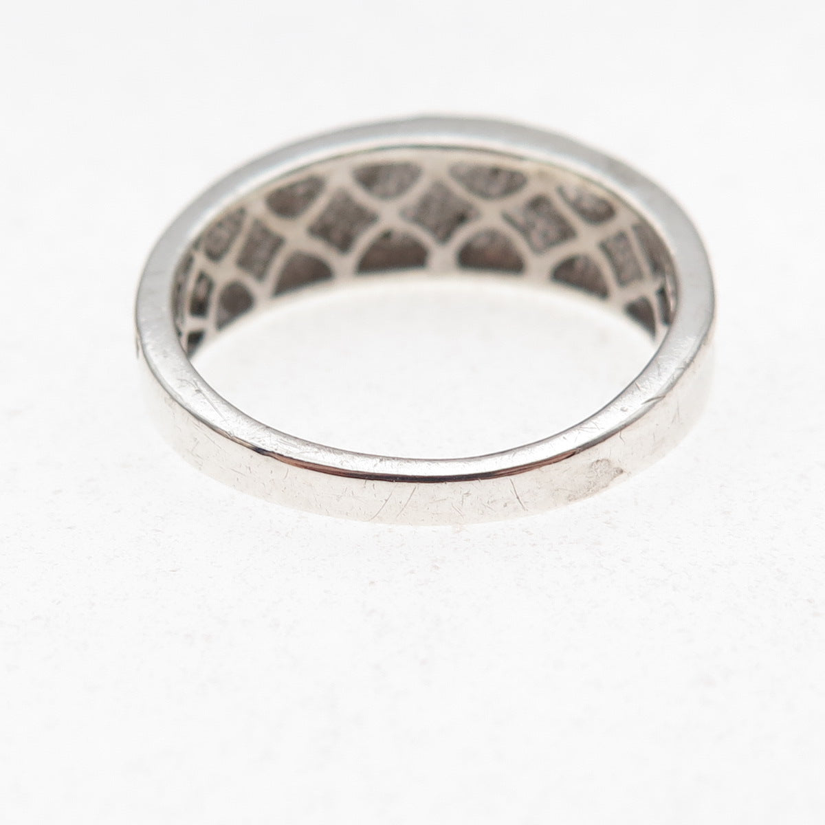 925 Sterling Silver Real Round-Cut Diamond Ring Size 10.5