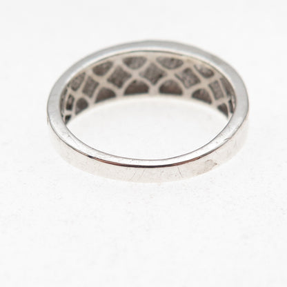 925 Sterling Silver Real Round-Cut Diamond Ring Size 10.5