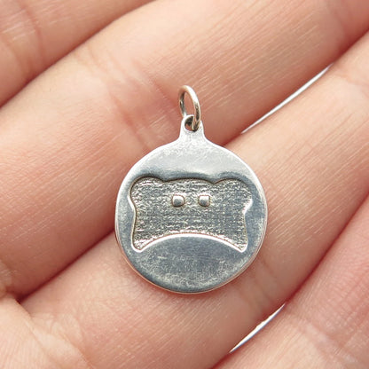 925 Sterling Silver Vintage Koala Round Charm Pendant