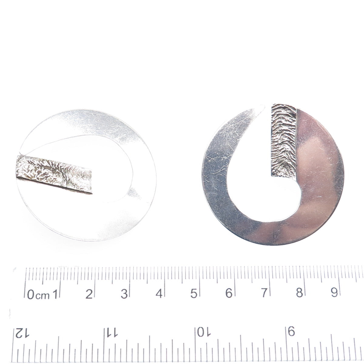 925 Sterling Silver Vintage Modernist Horn Earrings