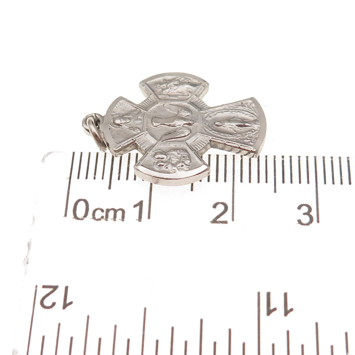 Chapel 925 Sterling Silver Filled Antique Art Deco 4-Way Cross Charm Pendant