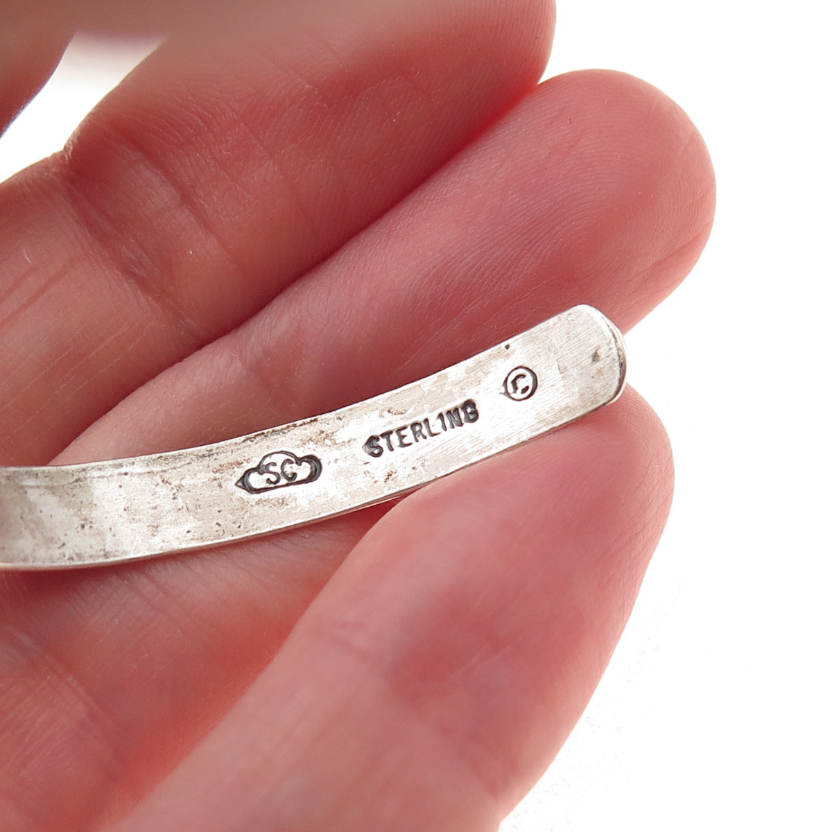Silver Cloud Old Pawn 925 Sterling Vintage Rose Flower Adjustable Bracelet 5.75"