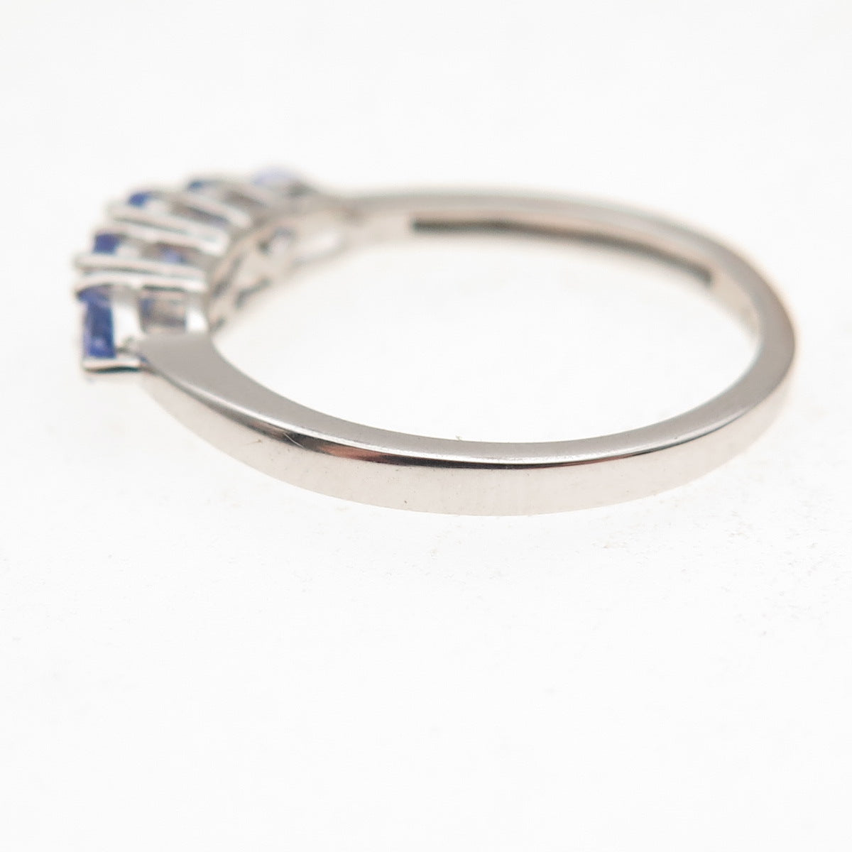 Chuck Clemency 925 Sterling Silver Real Oval & Pear-Cut Tanzanite Ring Size 8