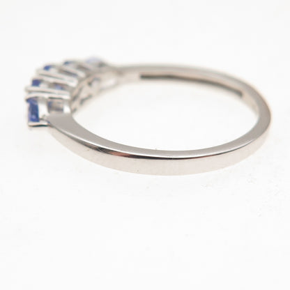 Chuck Clemency 925 Sterling Silver Real Oval & Pear-Cut Tanzanite Ring Size 8