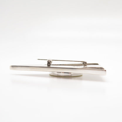 925 Sterling Silver 2-Tone Vintage Mexico Geometric Pin Brooch