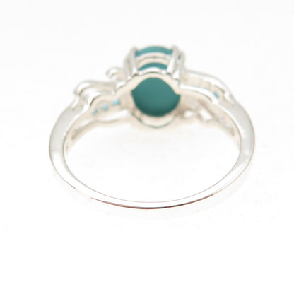 925 Sterling Silver Real Sleeping Beauty Turquoise & Apatite Ring Size 8