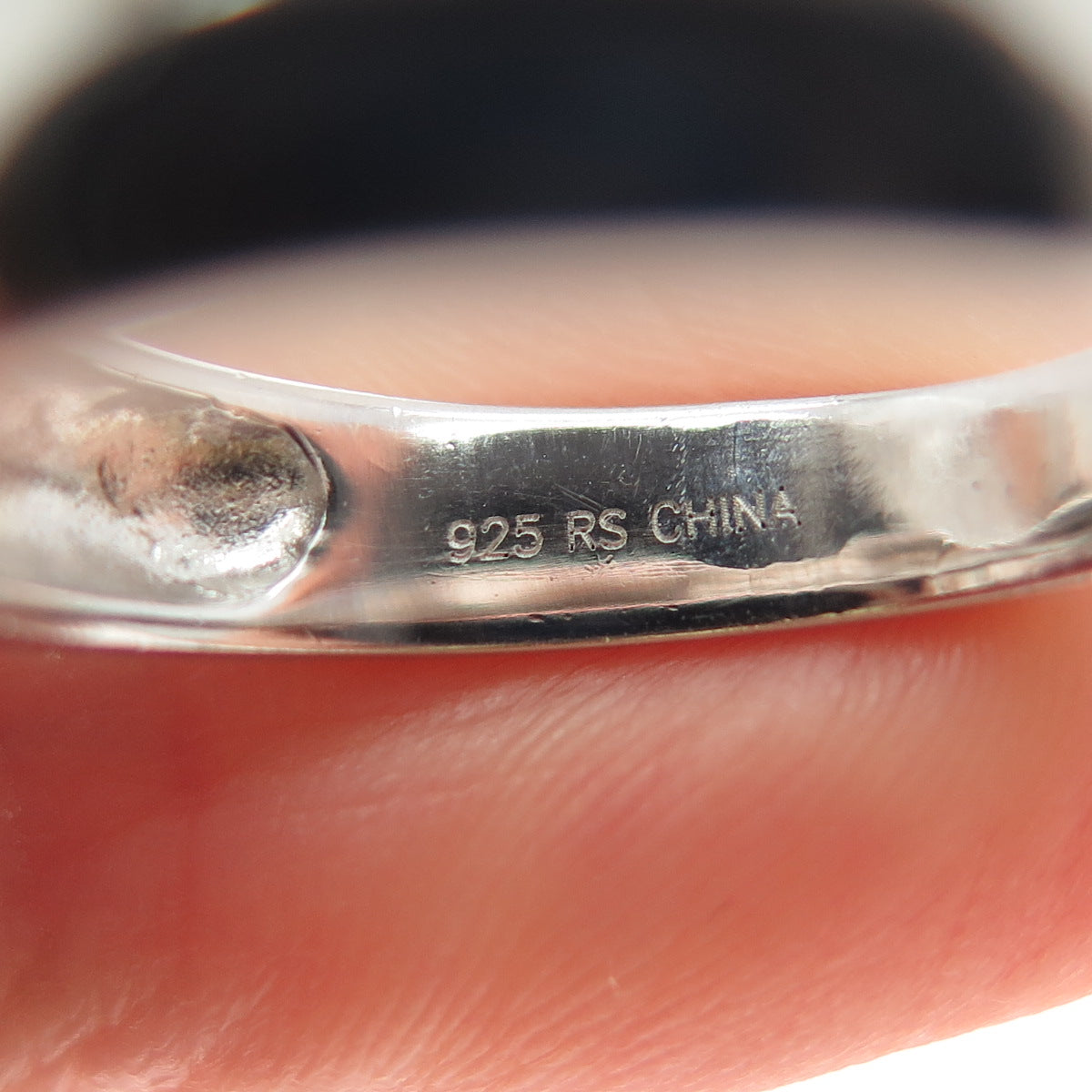 925 Sterling Silver Vintage Real Baroque Pearl Black Onyx Flower Ring Size 9.25