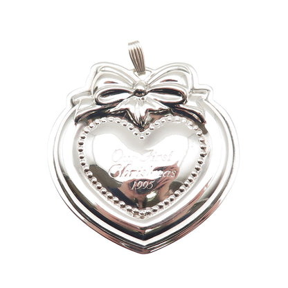 Reed & Barton Sterling Silver Vintage 1995 Our First Christmas Heart Ornament