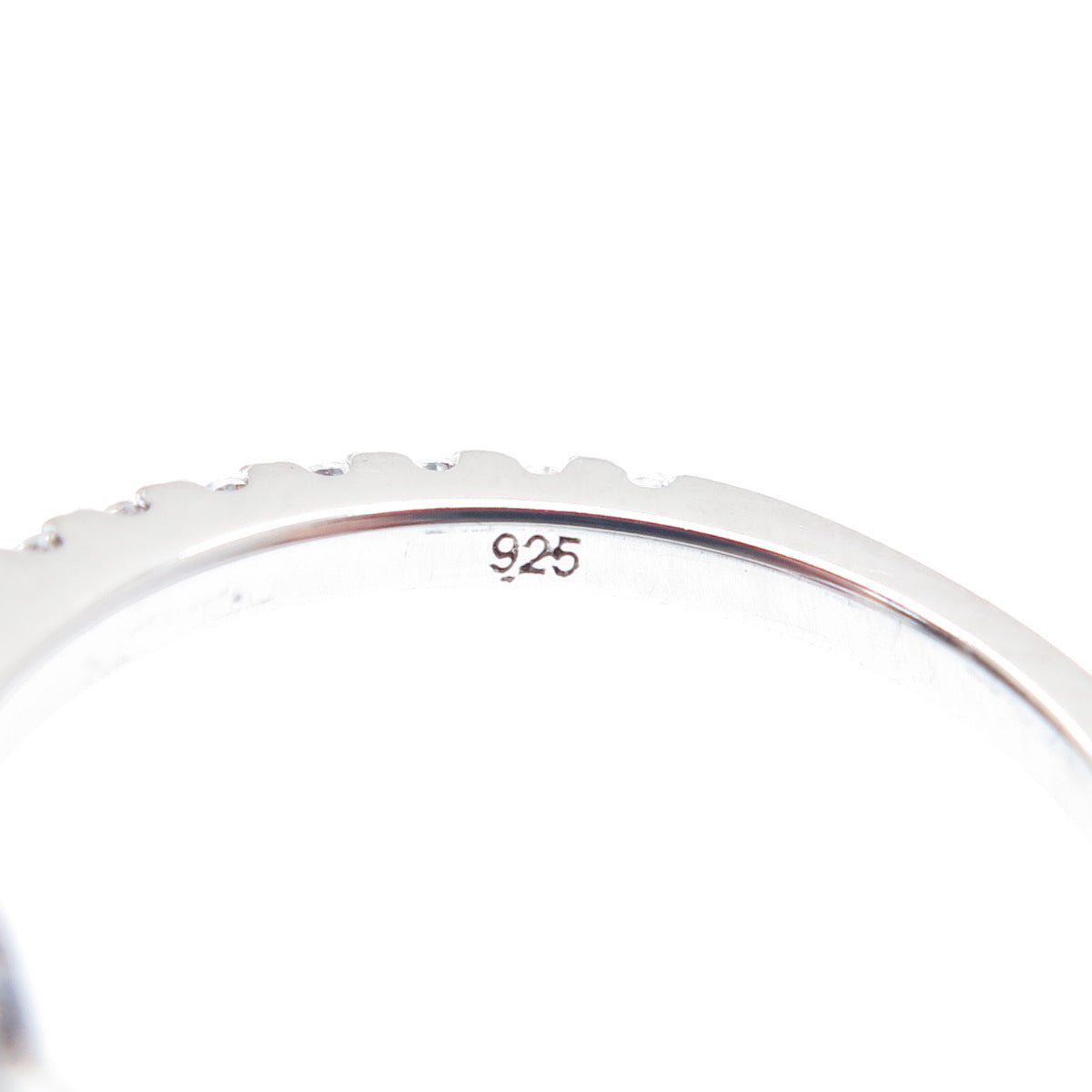 925 Sterling Silver Oval & Round-Cut Shaped C Z Engagement Ring Size 5.75