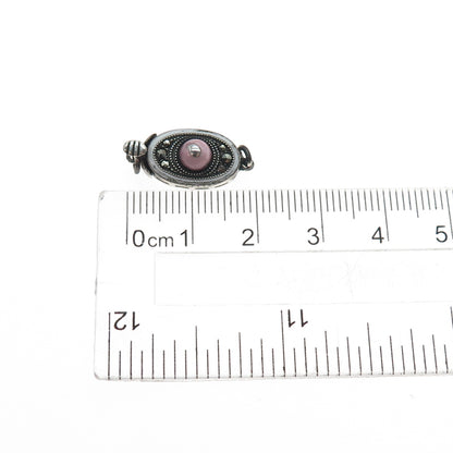 DEPOSE 935 Silver Antique Enamel Real Marcasite Bracelet / Necklace Box Lock