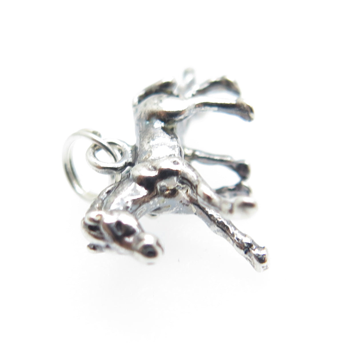 925 Sterling Silver Vintage Frisky Horse & Foal 3D Charm Pendant