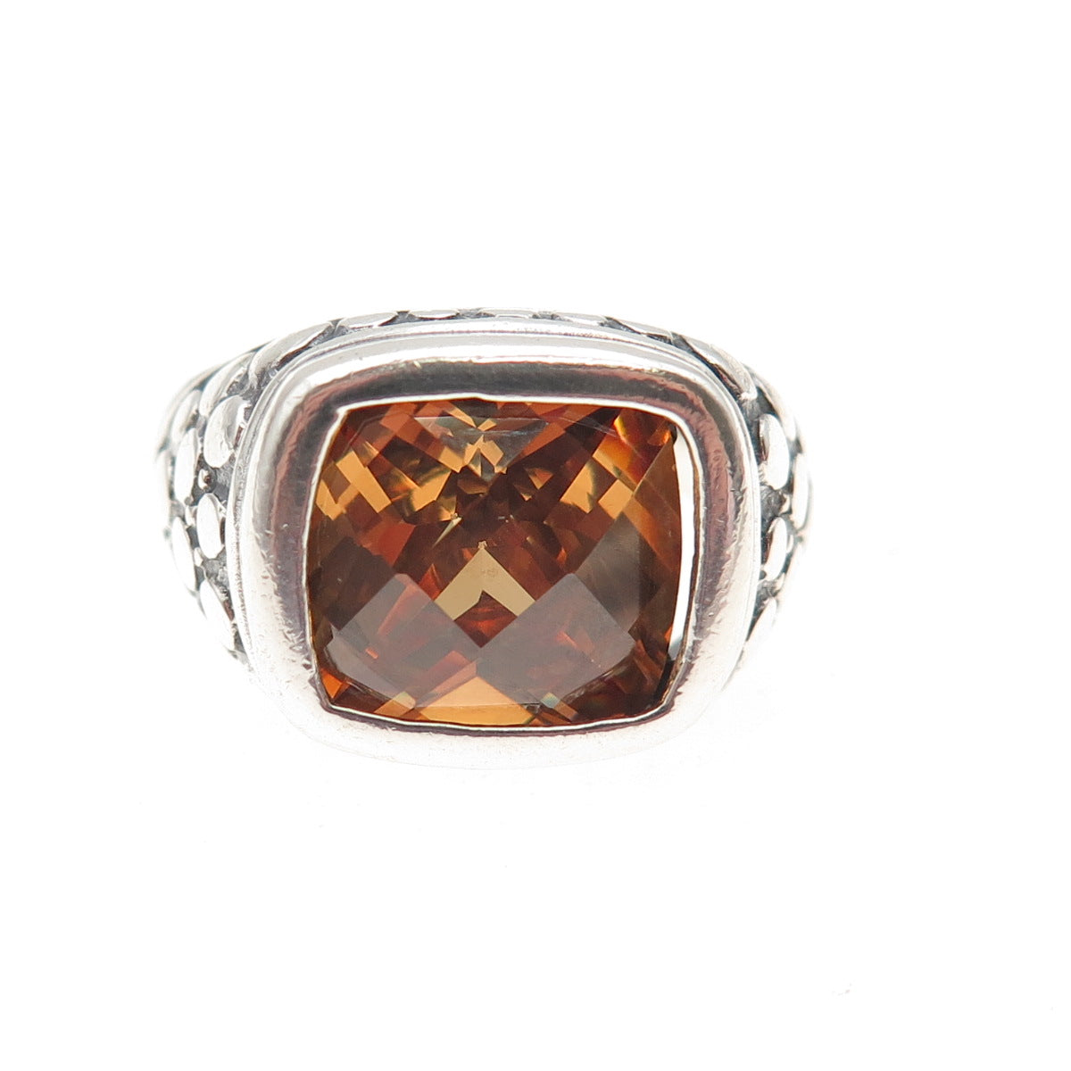 DEE BERKLE 925 Sterling Silver Vintage Imperial C Z Dotted Ring Size 8