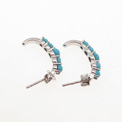 925 Sterling Silver Real Sleeping Beauty Turquoise Earrings