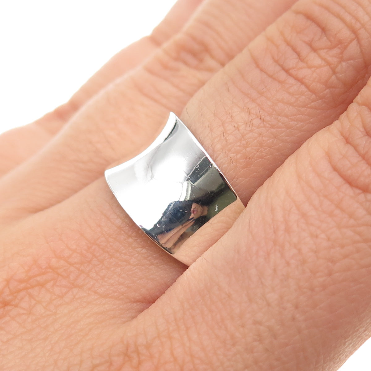 925 Sterling Silver Vintage Modernist Ring Size 7