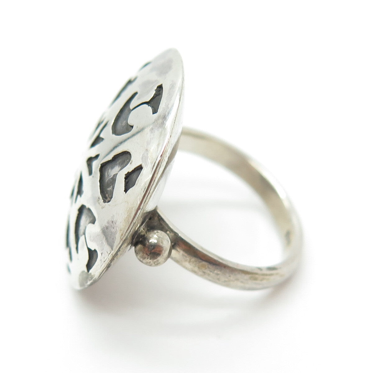 925 Sterling Silver Vintage Spades Playing Cards Symbol Oxidized Ring Size 5.5